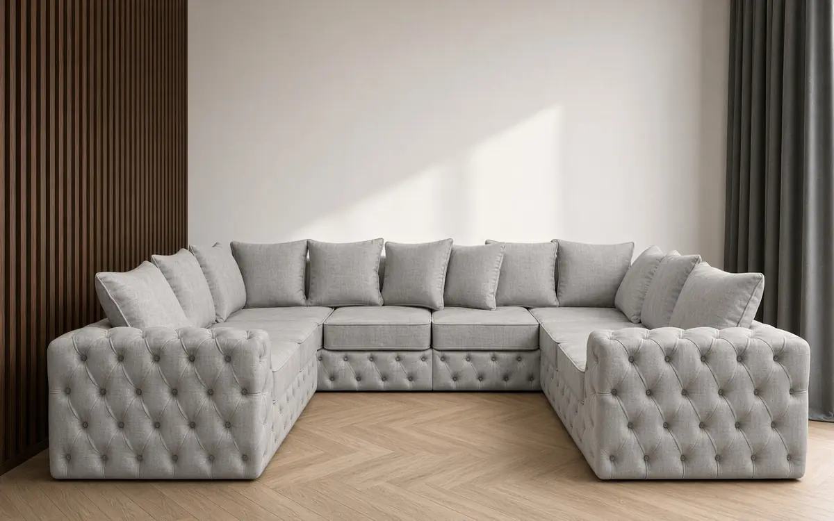 Ashton U-Shape Sofa – U-Shape Sofa in Light Grey