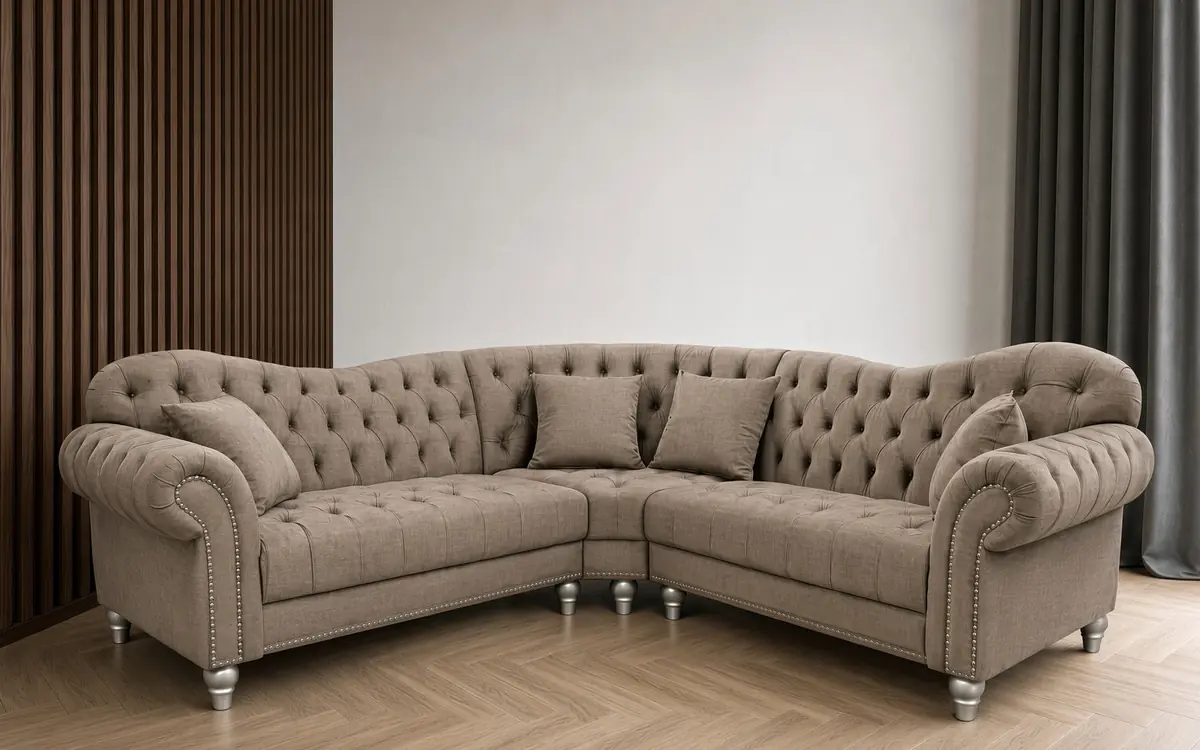 Elegance Sofa – Corner Sofa in Taupe