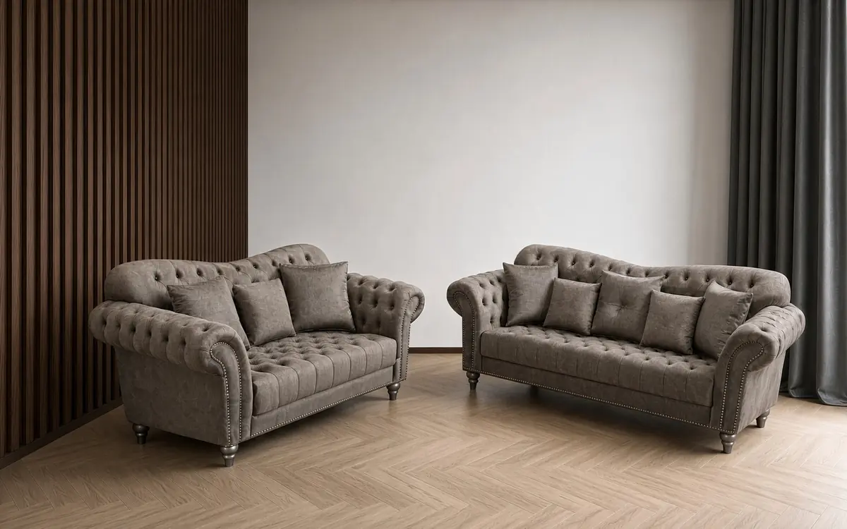 Elegance Sofa – 3 + 2 sofa set in Taupe