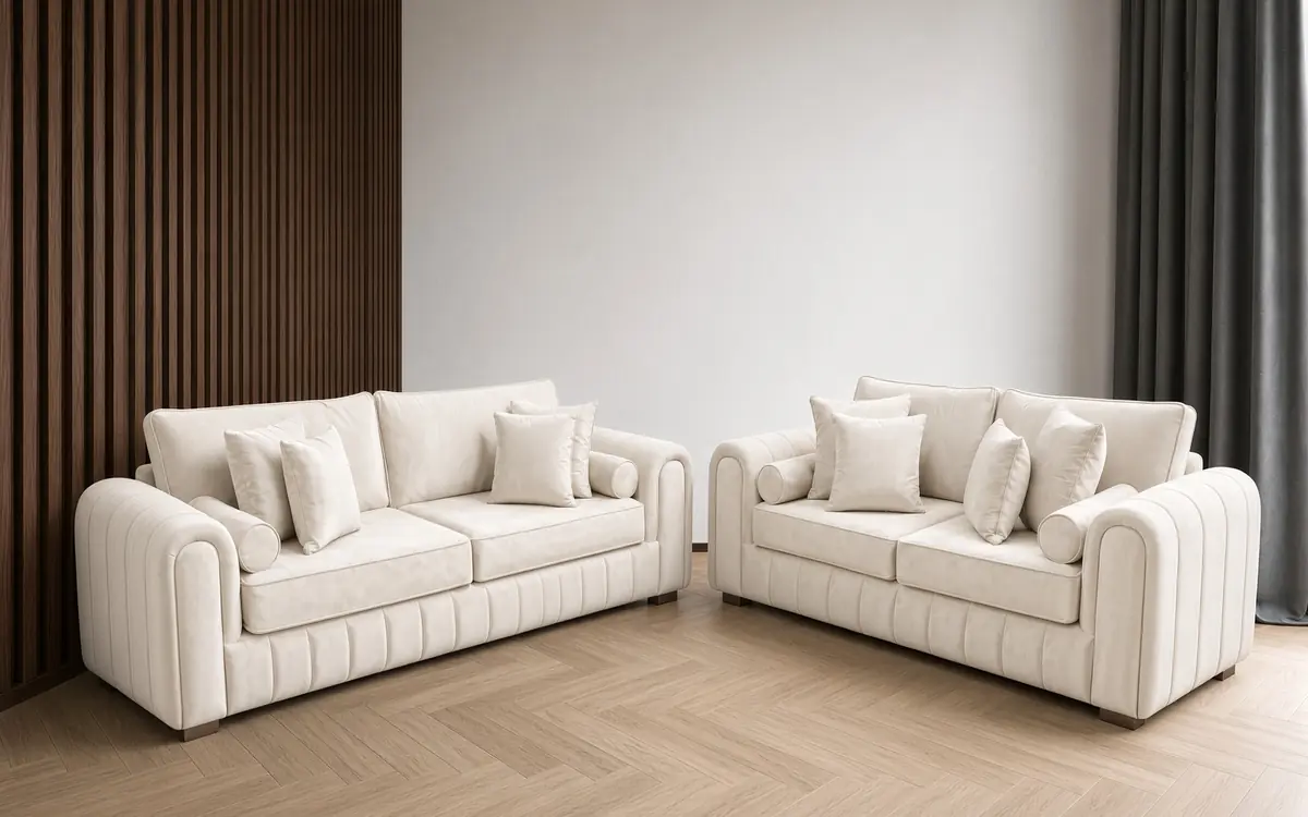 Lily Sofa – 3 + 2 sofa set in Ivory