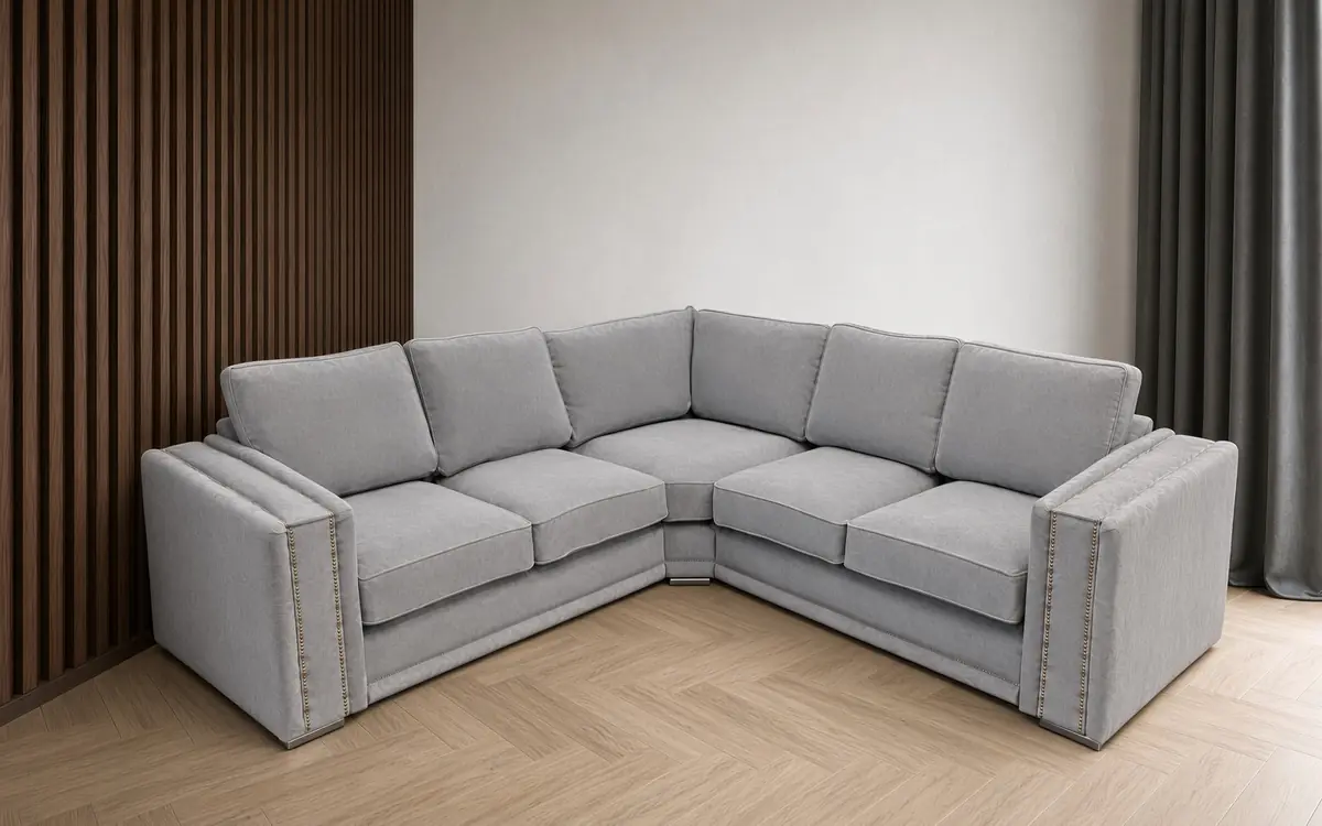 Maya Sofa – 5 Seater Corner in Light Grey