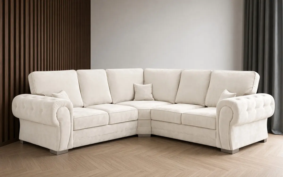 Verona Sofa – 5 Seater Corner in Ivory