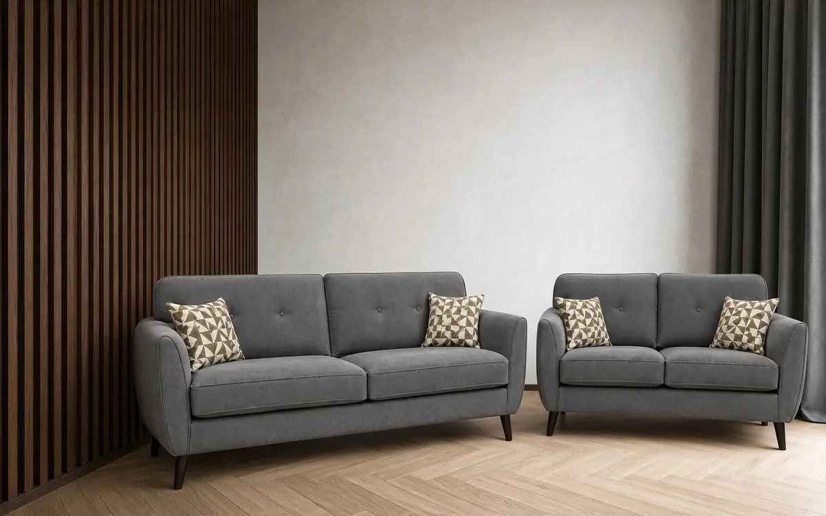 Zinc Sofa – 3 + 2 sofa set in Medium Grey